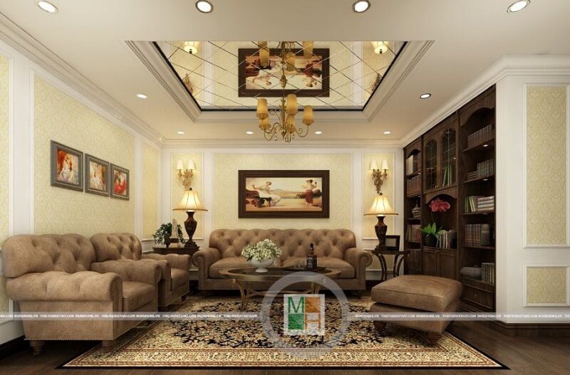 Mẫu thiết kế nội thất chung cư sang trọng theo phong cách tân cổ điển mang đến không gian sống đẳng cấp cho gia chủ.