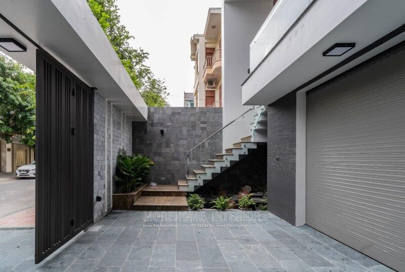 Thi công xây dựng hoàn thiện ngoại thất biệt thự 4 tầng phong cách hiện đại tại Nghệ An